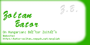 zoltan bator business card